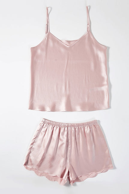 Soft Strokes Silk | Dusty Rose Soar Pyjamas Camisole with Adjustable Straps