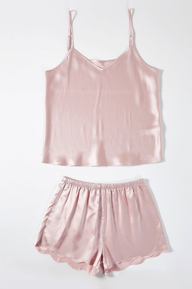 Soft Strokes Silk | Dusty Rose Soar Pyjamas Camisole with Adjustable Straps