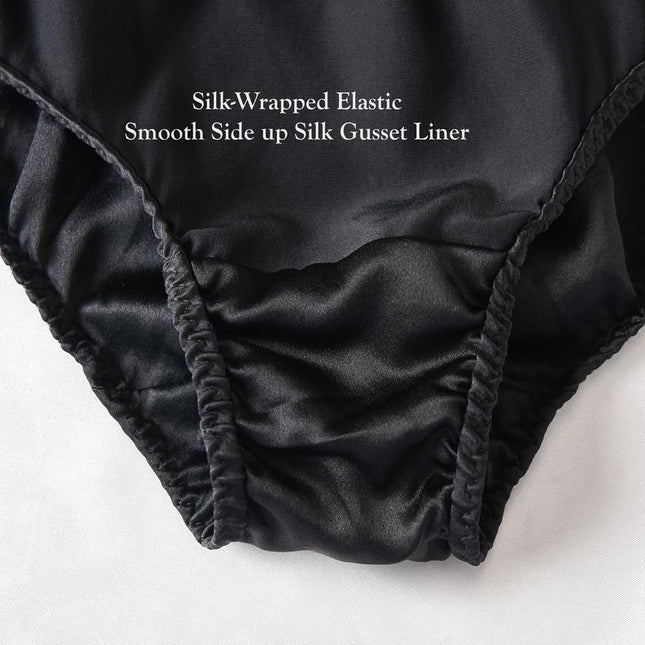 Soft Strokes Silk | Black Float French Cut Panties