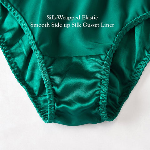 Soft Strokes Silk | Emerald Green Float Bikini Panties