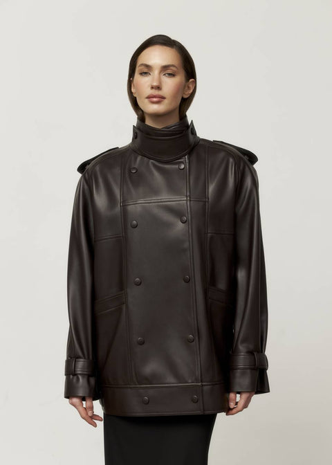 Kolosova | Chocolate Double-Breasted Jacket