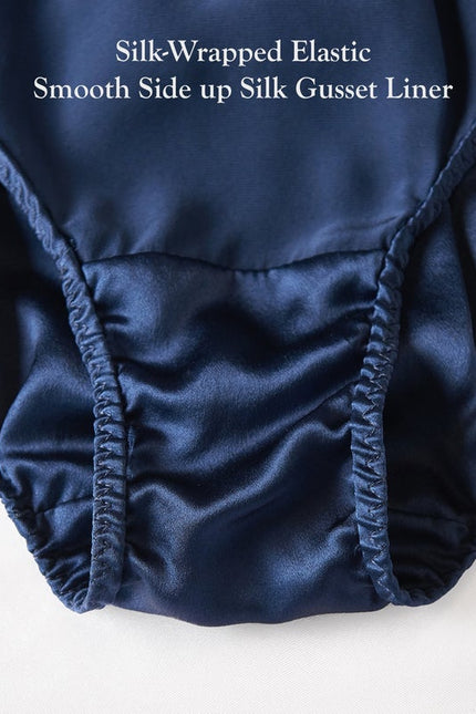 Soft Strokes Silk | Navy Float Bikini Panties