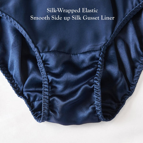 Soft Strokes Silk | Navy Float Bikini Panties