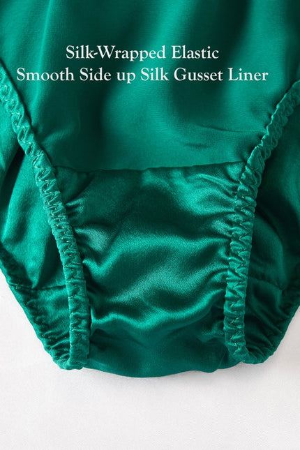 Soft Strokes Silk | Emerald Green Float French Cut Panties