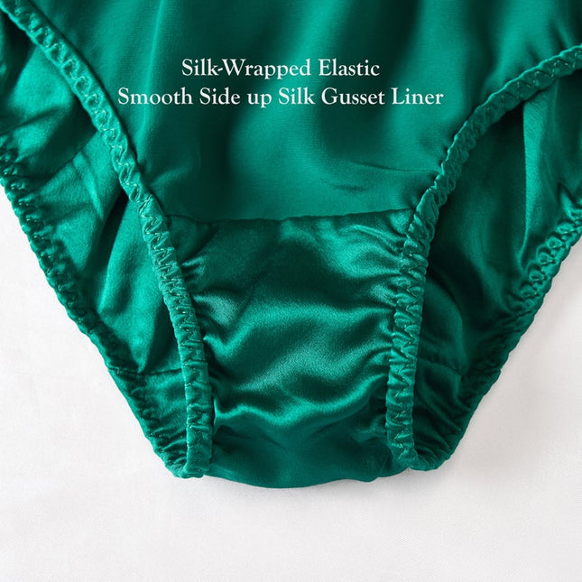 Soft Strokes Silk | Emerald Green Float French Cut Panties