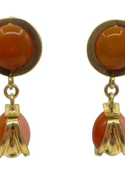 Michael Nash Jewelry | Agatha Amber And Rose Two Tone Drop Earrings