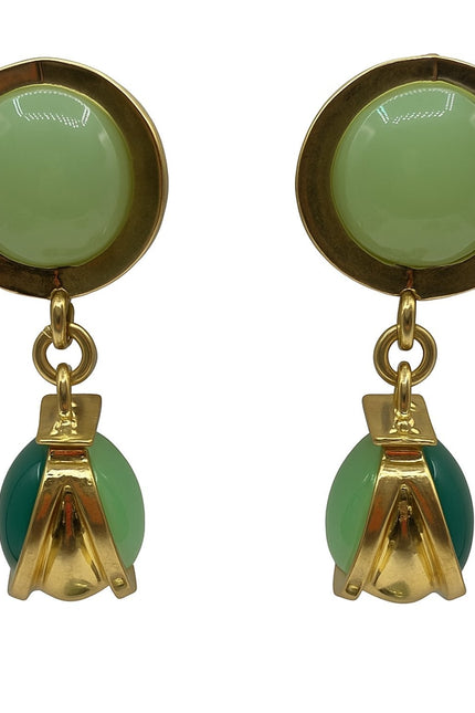Michael Nash Jewelry | Agatha Light Jade And Dark Jade Resin Two Tone Drop Earrings