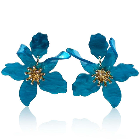 Michael Nash Jewelry | Cerulean Floral Resin Drop Earrings