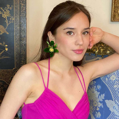 Michael Nash Jewelry | Olive Floral Resin Drop Earrings