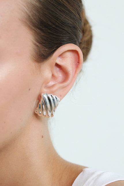 Miss Cecilia | Oversized Wave Stud Earrings