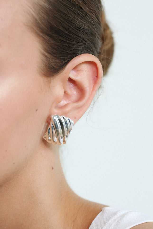 Miss Cecilia | Oversized Wave Stud Earrings