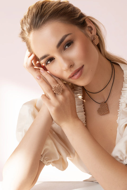 Pas de Marque | Rose gold-filled earrings Cœur Soufflé