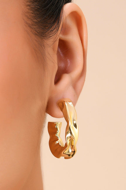 Arvino | Hammered Gold Foil Hoops Small