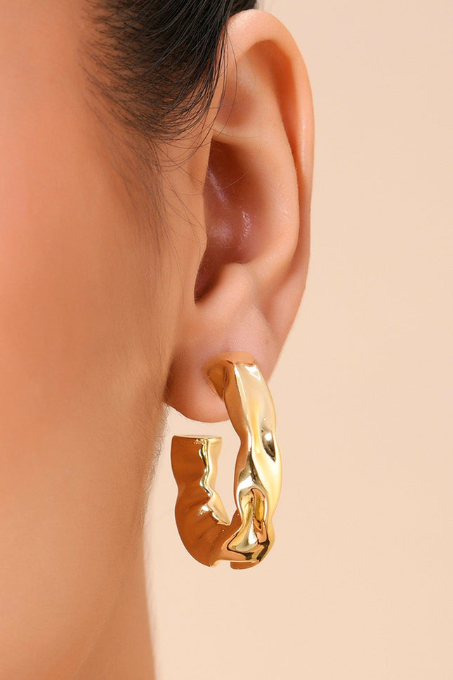 Arvino | Hammered Gold Foil Hoops Small