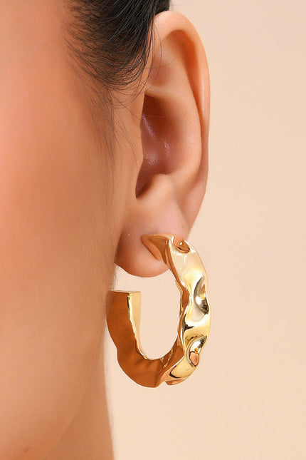 Arvino | Hammered Gold Foil Hoops Medium