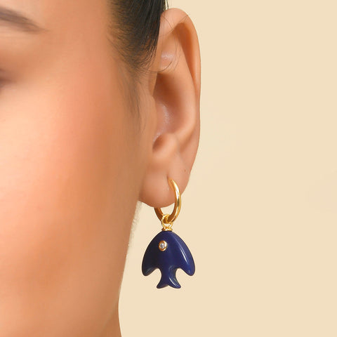 Arvino | Deep Blue Fish Echo Drop earrings