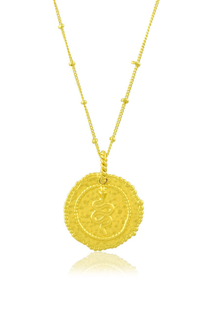 Arvino | Embossed Snake Medallion Necklace