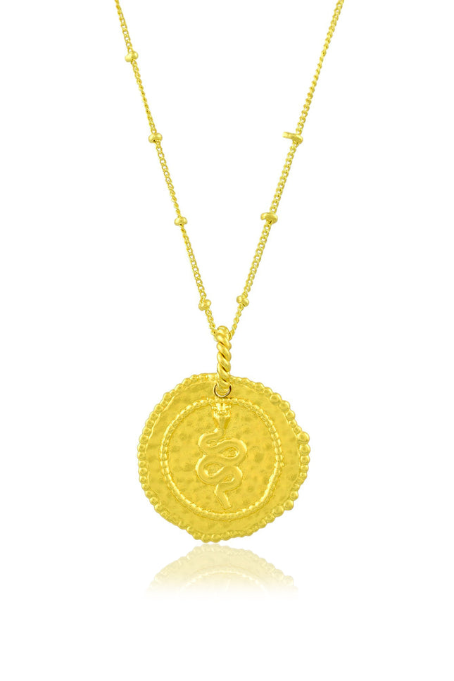 Arvino | Embossed Snake Medallion Necklace
