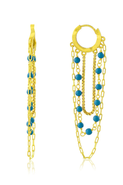Arvino | Turquoise Fringes Huggies