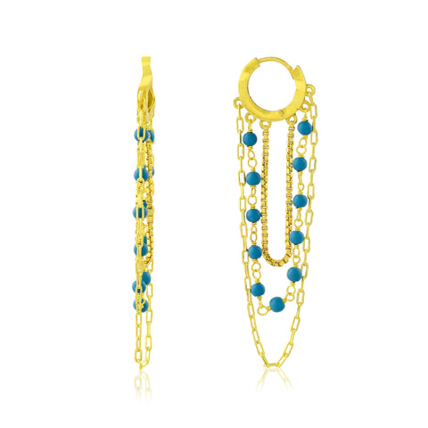 Arvino | Turquoise Fringe Huggies