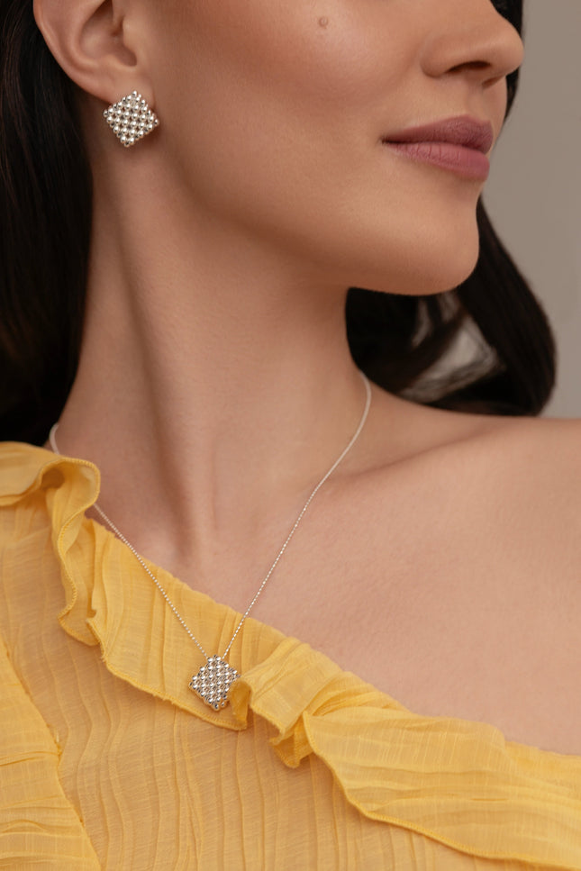 Pas de Marque | 925 sterling silver earrings Le Rhombe