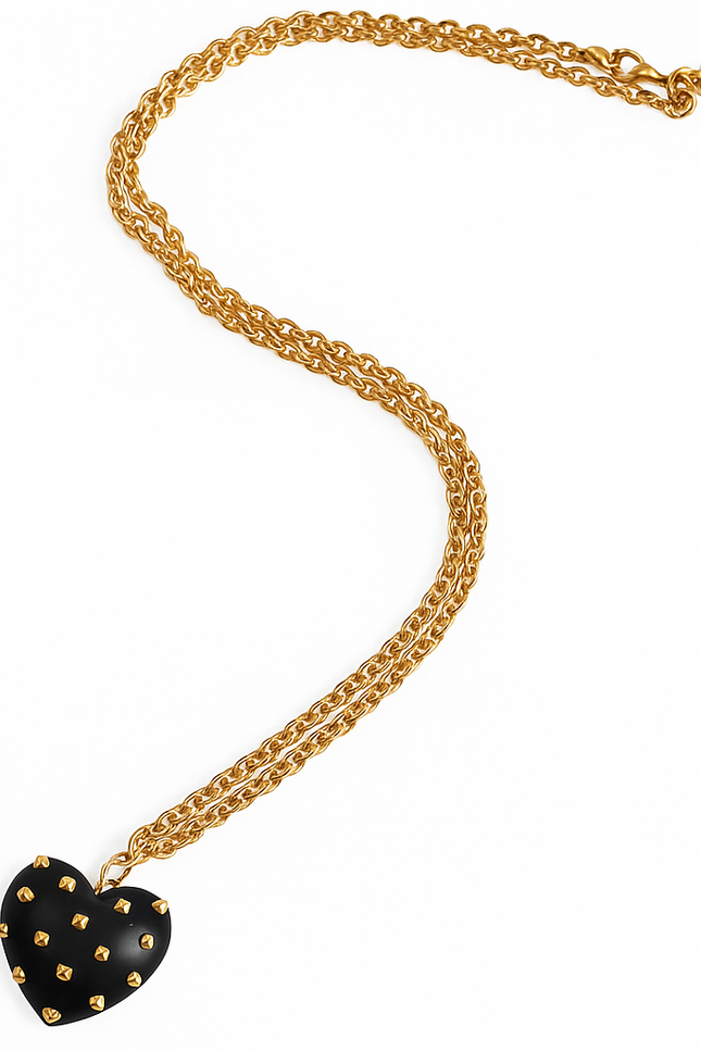 Michael Nash Jewelry | Ophelia Black Resin Studded Heart Pendant