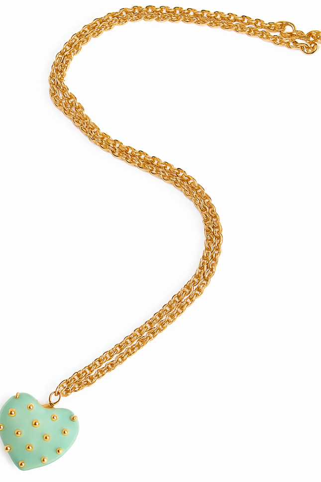 Michael Nash Jewelry | Ophelia Jade Resin Studded Heart Pendant