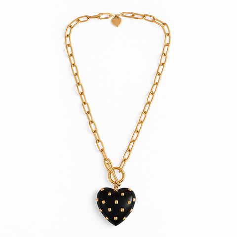 Michael Nash Jewelry | Celestine Black Resin Heart Pendant