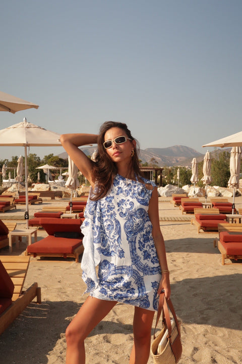 Five p.m. | Paros Positano Mini Dress blue