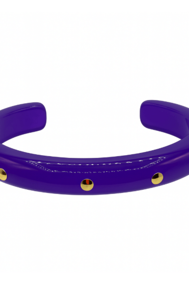 Michael Nash Jewelry | Sonia Purple Resin Small Gold Studded Small Cuff