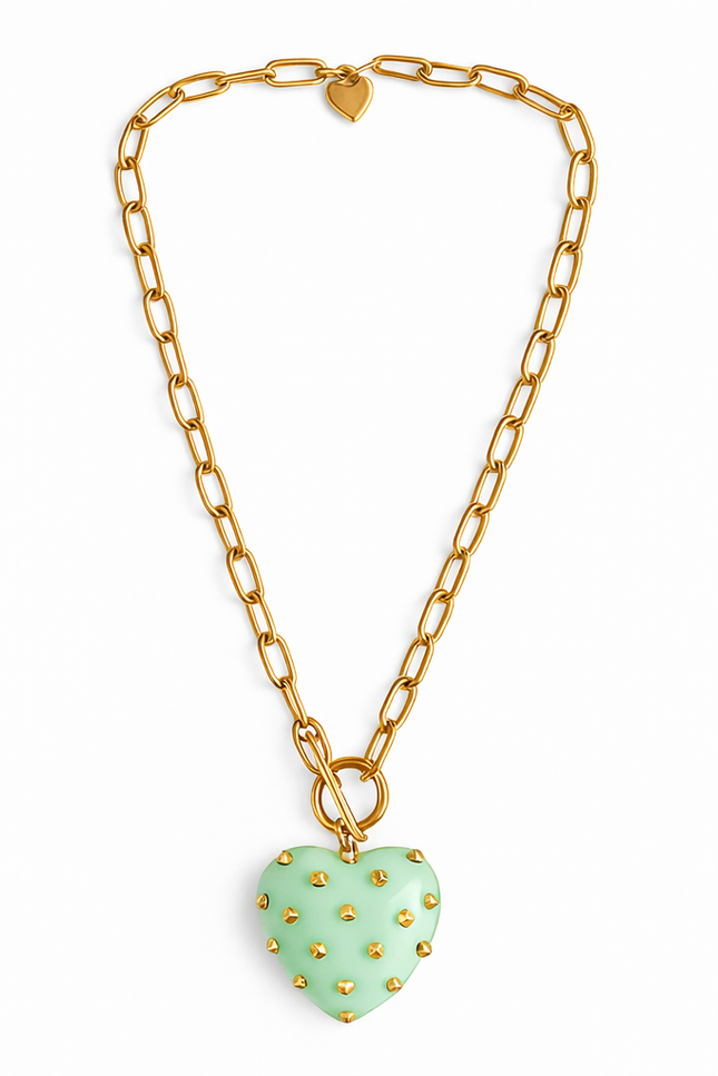 Michael Nash Jewelry | Celestine Jade Resin Heart Pendant