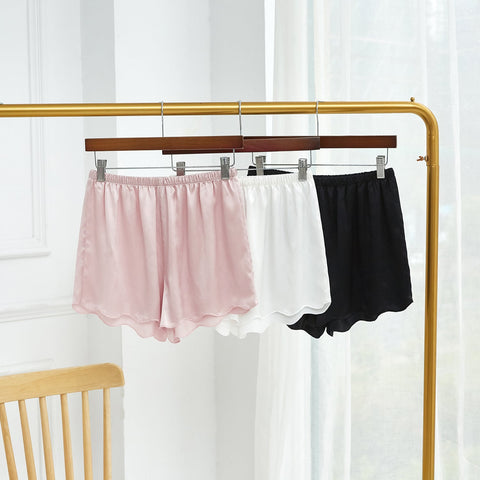 Soft Strokes Silk | Dusty Rose Scallop Edged Pyjamas Shorts