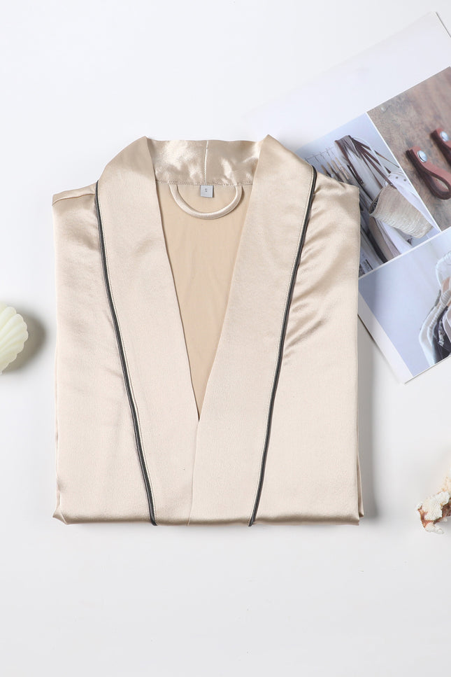 Soft Strokes Silk | Pasithea Beige Kimono Robe