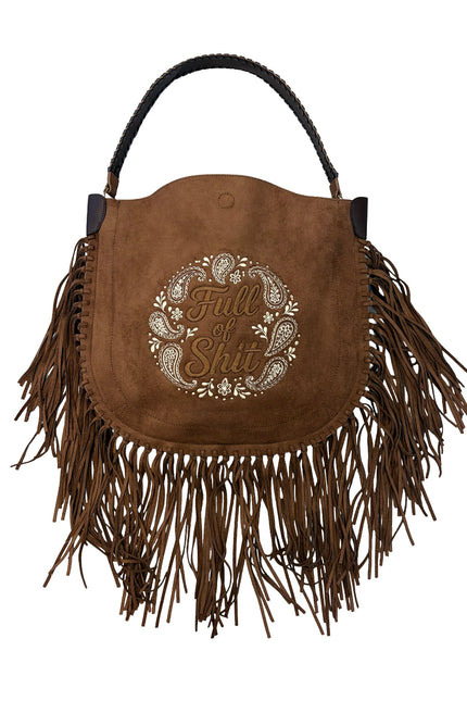 Lilly Loves | Full of Shit Paisley Chocolate Tassel Handbag