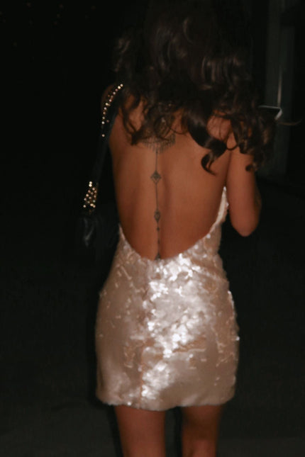 Say no more I Gia Mini Sequin Ivory Dress