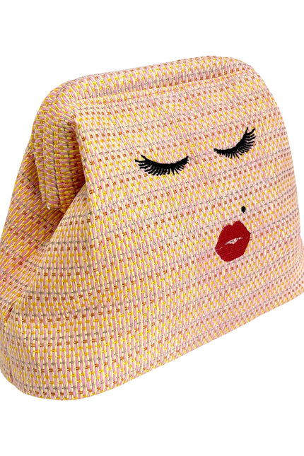 Lady Pink beach clutch pouch by Lilly Loves featuring a stylish, compact design perfect for carrying essentials at the beach and into the evening