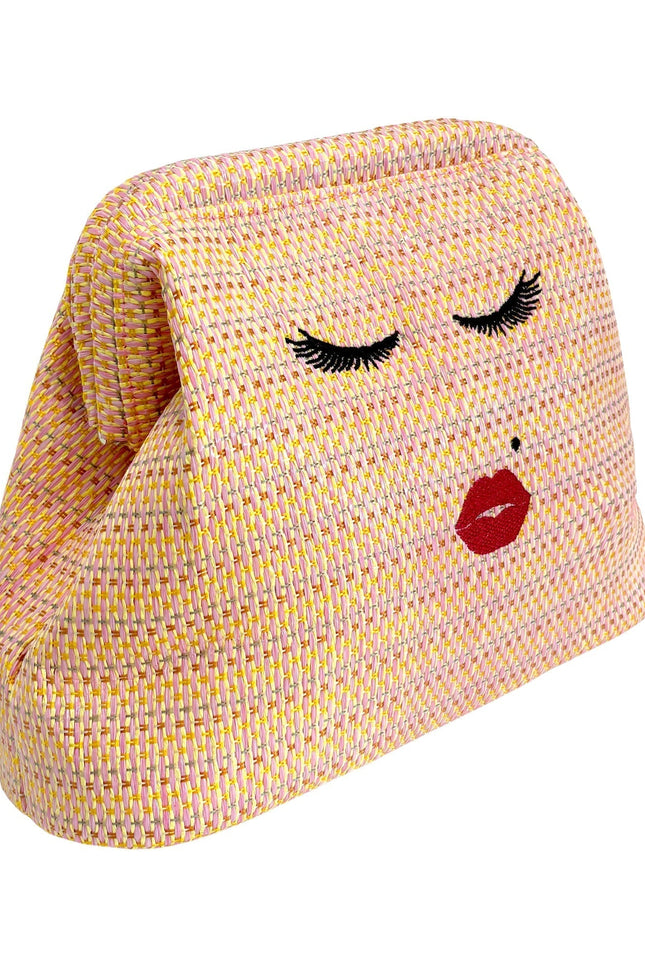 Lady Pink beach clutch pouch by Lilly Loves featuring a stylish, compact design perfect for carrying essentials at the beach and into the evening
