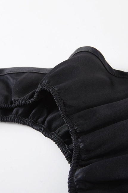 Soft Strokes Silk | Black Float T-String Panties