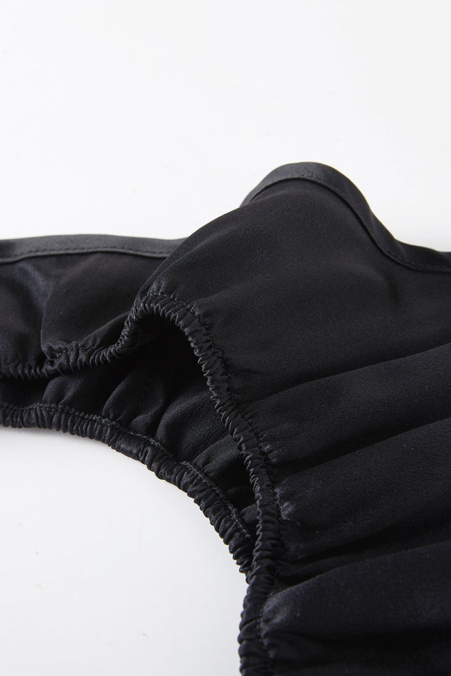 Soft Strokes Silk | Black Float T-String Panties