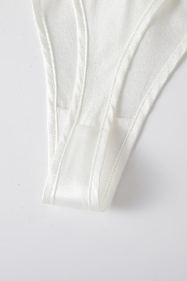 Soft Strokes Silk | Pearl White Float T-String Panties