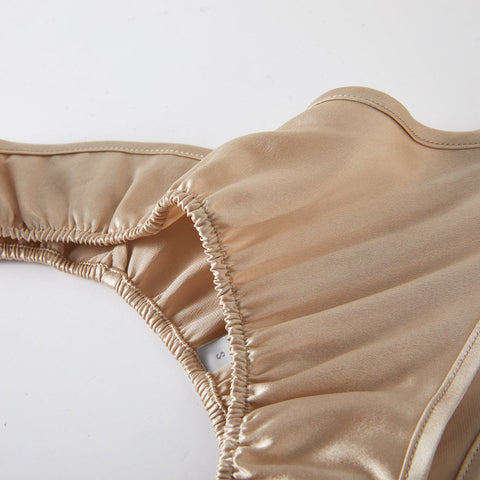 Soft Strokes Silk | Champagne Float T-String Panties