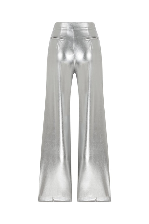 Nazli Ceren | Spodnie z szerokimi nogawkami  Millie srebrne