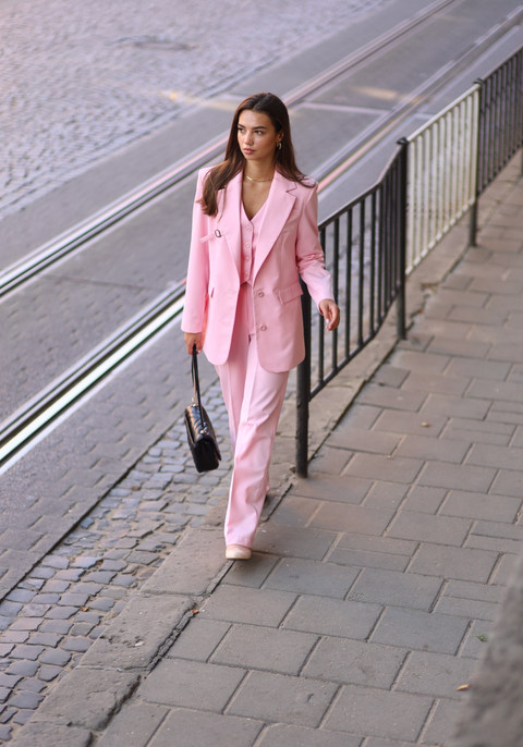 BÚDZIKO | ROSÉ PINK STRAIGHT TROUSERS