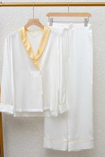 Soft Strokes Silk | Daffodils Long Sleeve Pyjamas Set