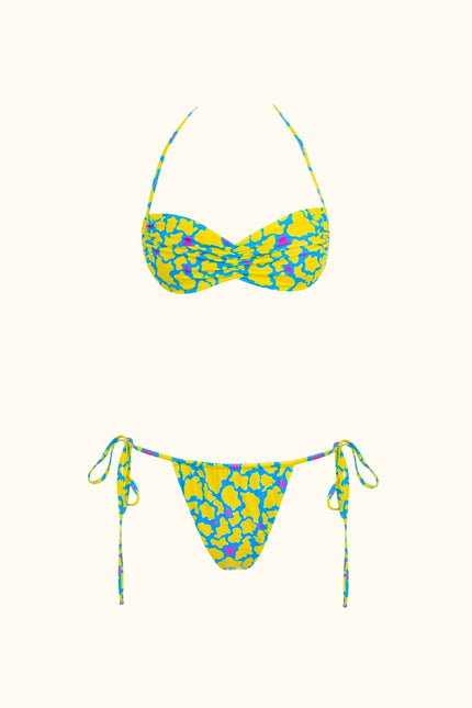 Say no more I Nina Ruched Double Faced Bikini Top