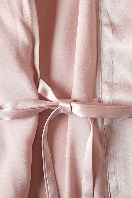 Soft Strokes Silk | Pasithea Baby Pink Kimono Robe