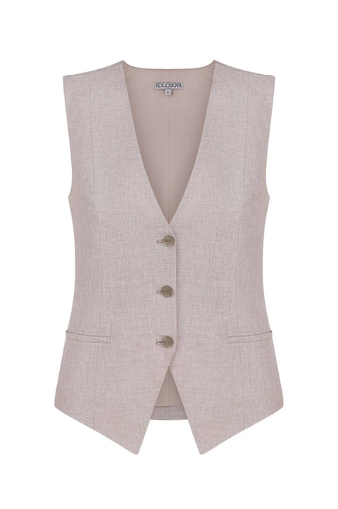 Kolosova | NATURAL COLOR LINEN VEST