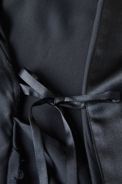 Soft Strokes Silk | Pasithea Black Kimono Robe