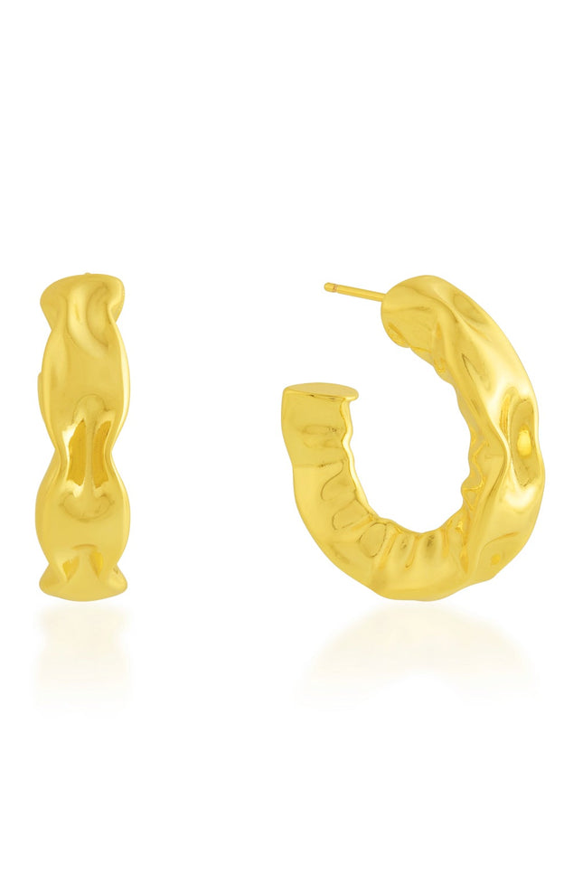 Arvino | Hammered Gold Foil Hoops Small