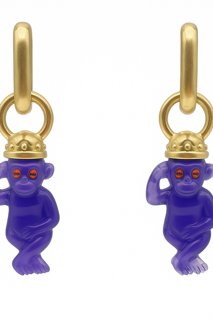 Michael Nash Jewelry | Monkey Purple Resin Drop Earrings